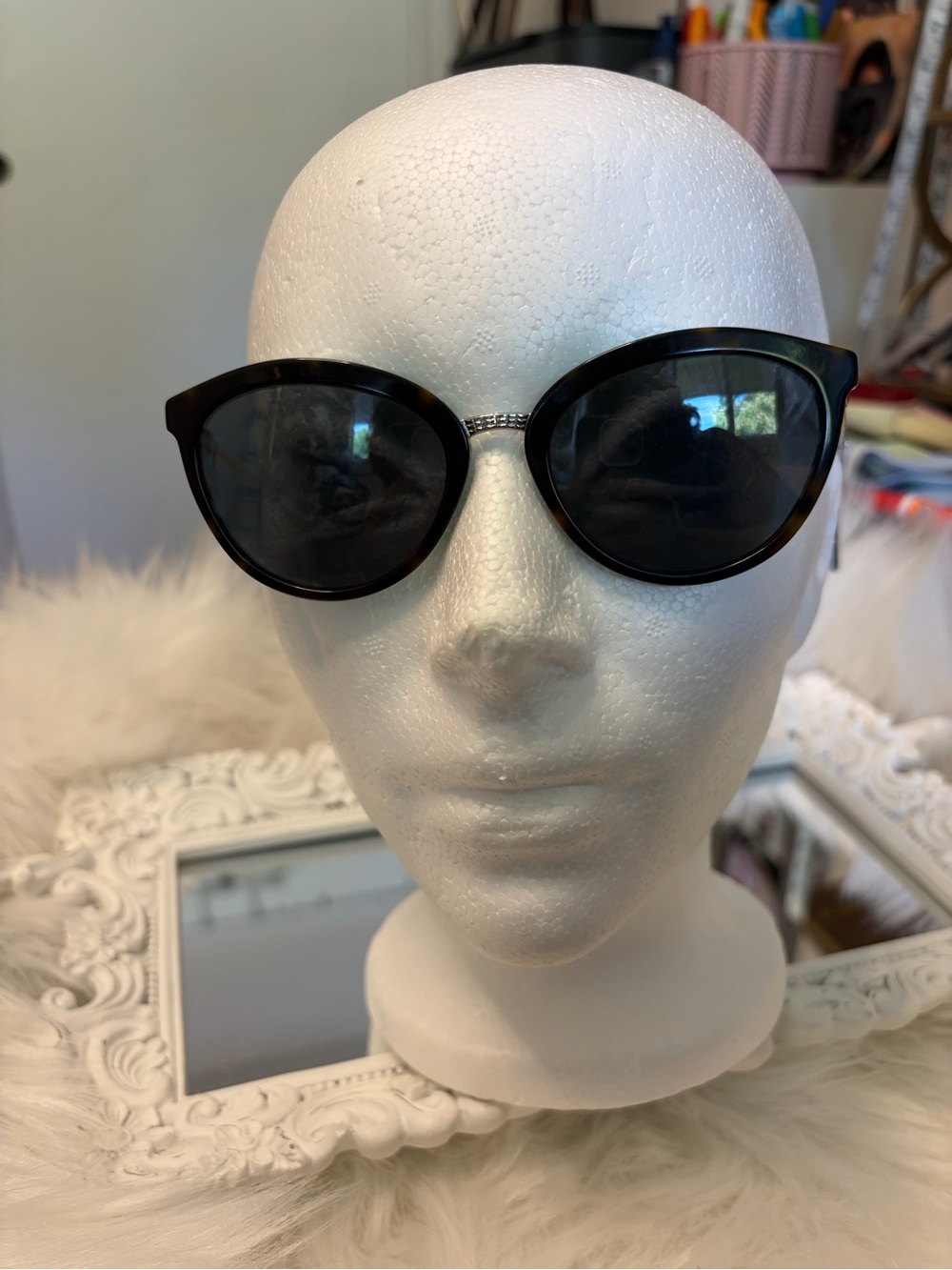 Tiffany Black/tiffany blue Cat-Eye frames .